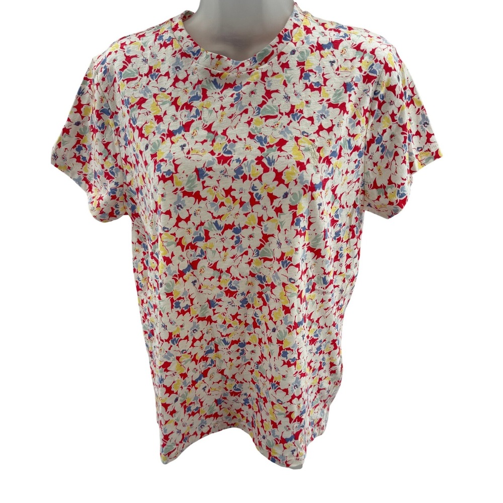 Polo Ralph Lauren Womens Floral Print Short Sleeve Tee Shirt Medium New